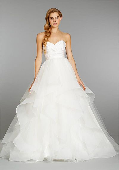 Pretty Sweetheart Organza Wedding Dress with Tiered Skirt