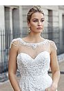 Illusion Sheer Wedding Dress with Sweep Tulle Train