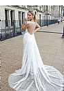 Illusion Sheer Wedding Dress with Sweep Tulle Train