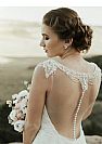 Illusion Sheer Wedding Dress with Sweep Tulle Train