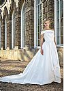 Unique Pleated Hi low Satin Wedding Dress