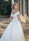 Unique Pleated Hi low Satin Wedding Dress