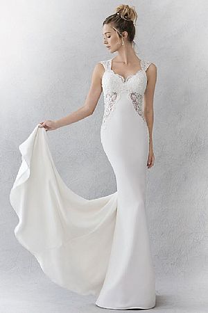 Chic Satin Mermaid Wedding Dresses with Open Back