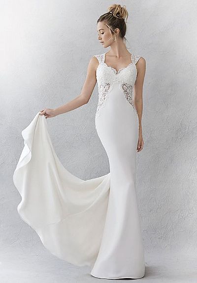 Chic Satin Mermaid Wedding Dresses with Open Back