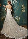 Beautiful Champagne Lace Appliqued Wedding Dress