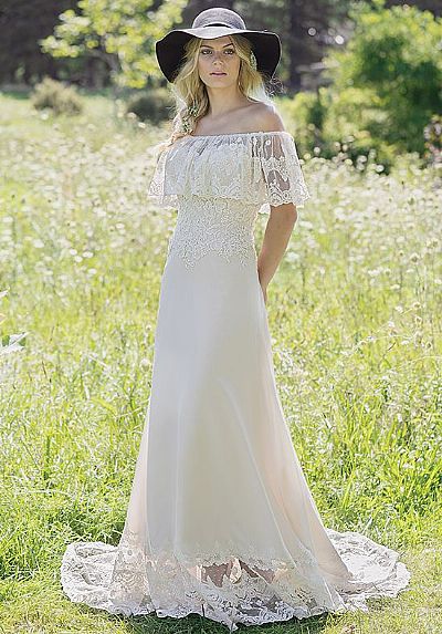 Boho Beach Wedding Dresses Off the Shoulder