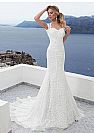 Delicate Lace Up Wedding Dresses with Cap Sleeves