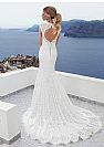 Delicate Lace Up Wedding Dresses with Cap Sleeves